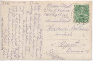 1915 Pola, Palace Hotel, port, steamships. Fot. G. Fiorini, photo