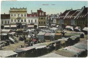 Brassó, Kronstadt, Brasov; Fő tér, piac, Robert Weber üzlete / main square, market, shops