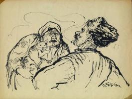 Szőnyi Gyula (1919-) szignós tus 20x28 cm