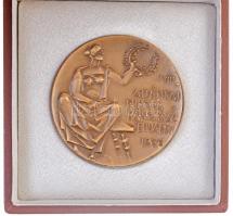 Kiss Nagy András (1930-1997) 1966. "VIII. Atlétikai Európa Bajnokság Budapest" Br emlékérem  eredeti tokban (53mm) T:1-,2 kis ph.