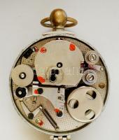 cca 1920 Isgus német őrjárat óra, mechanikus, működik, bőr tokban, kulcsokkal, h:15 cm, m: 7 cm