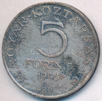 1948. 5Ft Ag "Petőfi" T:2,2- patina