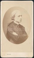 Liszt Ferenc (1811-1886) zeneszerzőt ábrázoló Heller keményhátú fotó vizitkártya méretben / Original photo of Franz Liszt 11x7 cm