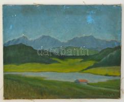 Czigány jelzéssel: Alpesi táj. Olaj, vászon, 40×50 cm