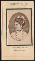 Adelina Patti (1843-1919) spanyol operaénekesnő papír fotója. / Paper photo of Spanish actress Adelina Patti 7x11 cm