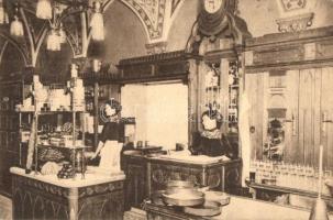 Budapest V. Kigyó utca 6. Förster János sörözője az Apostolokhoz, pincérnők, belső (lyukak / pinholes)