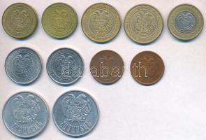 Örményország 1994-2003. 10D (2x) + 20D (2x) + 50D (2x) + 100D (2x) + 200D (2x) + 500D T:1-,2
Armeni...