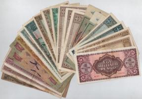 Vegyes 22db-os pengő tétel, nagyrészt inflációs kiadások T:III