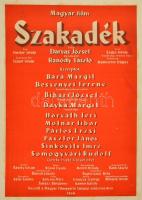1956 Szakadék, magyar film plakát, kartonra ragasztva, 83x57 cm