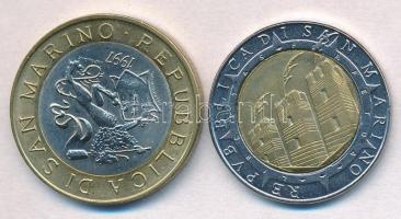 San Marino ~1977-1998. 1L-1000L (9x) szuvenír forgalmi szett, benne még 5db bélyeg T:1-
San Marino ...