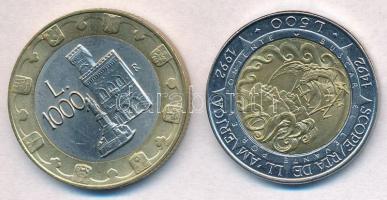 San Marino ~1977-1998. 1L-1000L (9x) szuvenír forgalmi szett, benne még 5db bélyeg T:1-
San Marino ...