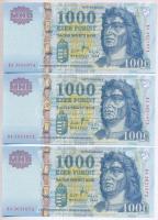 2008. 1000Ft "DA" (3x) sorszámkövetők T:I Adamo F55J