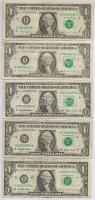 Amerikai Egyesült Államok 1988-1995. 1$ (5x) T:III  USA 1988-1995. 1 Dollars (5x) C:F