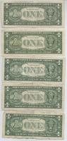 Amerikai Egyesült Államok 1988-1995. 1$ (5x) T:III 
USA 1988-1995. 1 Dollars (5x) C:F