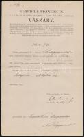 1898 Vaszary Kolos (1832-1915) bíboros saját kézzel aláírt levele Kiss Károly (1873-1935) részére, melyben felmenti a felvidéki kőhídgyarmati plébánosi tisztségéből és áthelyezi Lévára