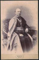 cca 1880 Szent István rendet viselő püspök keményhátú fotója / Unknown bishop, wearing the Order of Seint Stephen.11x17 cm