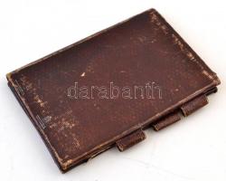 cca 1800-1900 2 db hajszálból hímzett kép zsebnaptártartóból kialakított névjegykártya-tartóban, jó ...