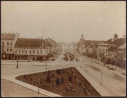 cca 1890 Kolozsvár, Deák Ferenc utca, nagyméretű keményhátú fotó / Cluj, Large photo. 28x22 cm
