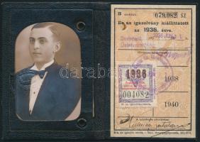 1936 MÁV félárú jegy váltására jogosító arcképes igazolvány+ Bárcajegy Balatonberény állomásról