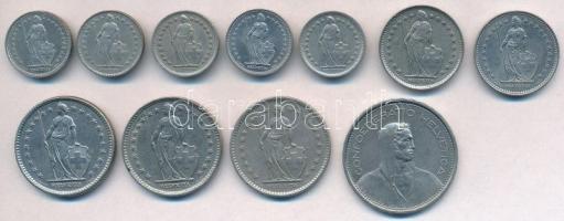 Svájc 1968-1990. 1/2Fr (5xklf) + 1Fr (2xklf) + 2Fr (3xklf) + 5Fr T:2
Switzerland 1968-1990. 1/2 Fra...
