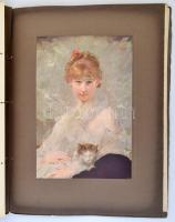 Modern festők. 1-12. füz. Bp., 1905, Aufrecht és Goldschmied.  Gazdagon díszített, kicsit sérült map...