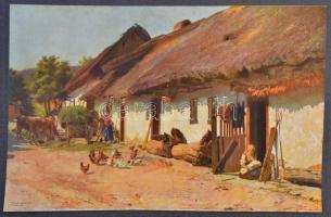 Modern festők. 1-12. füz. Bp., 1905, Aufrecht és Goldschmied.  Gazdagon díszített, kicsit sérült map...