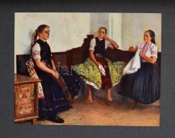 Modern festők. 1-12. füz. Bp., 1904, Aufrecht és Goldschmied.  Gazdagon díszített, kicsit sérült map...