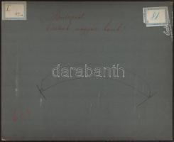 cca 1900 Budapest, V. Szabadság tér villamossal. Osztrák-Magyar Bank, ma a Nemzeti Bank és az Amerik...