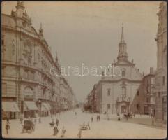 cca 1900 Budapest, V. A Kossuth Lajos utca Nagyméretű keményhátú fotó. Erdélyi Mór (1866-1934) fotója 29x24 cm