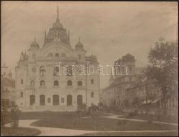 cca 1900 Kassa, színház . Nagyméretű keményhátú fotó. Erdélyi Mór (1866-1934) fotója / Kosice, Theater. 29x22 cm