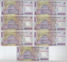 Románia 2001. 50.000L (7x) közte 2db közeli sorszám T:I-,II,II-
Romania 2001. 50.000 Lei (7x) inclu...