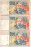 Szlovákia 2001. 100K (3x) T:III Slovakia 2001. 100 Korun (3x) C:F