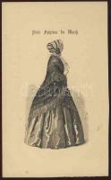cca 1870 Paris Fashion 5 db metszet az első 5 hónap divatjával