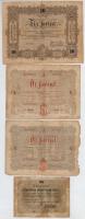 1848. 5Ft vörösesbarna (2x) + 10Ft + 1849. 30kr "Kossuth bankó" T:III-,IV