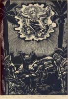 2 db vallási témájú, számozott nyomat 21x29cm