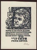 Fery Antal (1908-1994) szignált Ex libris