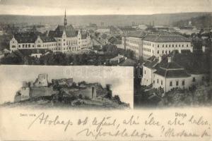 Déva, látkép a várral. Hirsch A. kiadása / panorama view with the castle