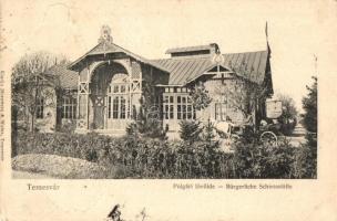 Temesvár, Timisoara; polgári lövölde, fiáker. Morawetz és Weisz kiadása / shooting hall / Bürgerliche Schiesstätte