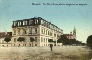 Temesvár, Timisoara; De Notre Dame felsőbb leányiskola és templom / girls' school, church (EB)