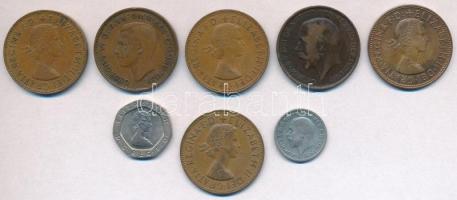 Nagy-Britannia 1912-1967. 1p Br (6x) + 1936. 6p Ag + 1982. 20p Cu-Ni T:2-3
Great Britain 1912-1967....