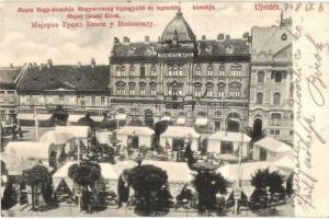 Újvidék, Novi Sad; Mayer Grand Kiosk / Mayer Nagykioszkja, nagyszálloda, Singer József kiadása / kiosk, grand hotel (EK)