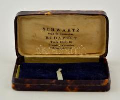 Schwartz órás és ékszerész Budapest régi ékszertartó dobozka, 9x5x2 cm