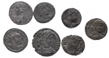 Római Birodalom 7db-os vegyes rézpénz tétel a IV. századból, közte Siscia / I. Constantinus 318. AE Follis (3,28g); Nikomédia / I. Licinius 317-320. AE Follis (2,59g) T:2,2- Roman Empire 7pcs of various copper coins from the 4th century AD, including Siscia / Constantine I 318. AE Follis IMP CONSTANTINVS P F AVG / VICTORIAE LAETAE PRINC PERP - GammaSIS* (3,28g); Nicomedia / Licinius I 317-320. AE Follis IMP LICI-NIVS AVG / IOVI CONS-ERVATORI AVGG - Palm to left - Gamma - SMN (2,59g) C:XF,VF