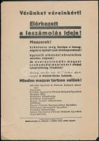 cca 1920 Vérünket véreinkért! Elérkezett a leszámolás ideje!, irredenta röplap