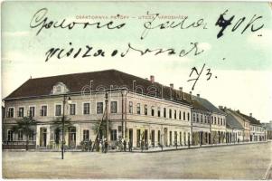 Csáktornya, Cakovec; Petőfi utca, városháza, üzletek / street view, city hall, shops (EK)