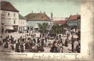 Pozsony, Pressburg, Bratislava; Vásártér / Marktplatz / Market square (r)