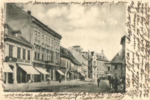 Nagyszeben, Hermannstadt, Sibiu; Heltauergasse / utcakép, Friedrich Schwabe, Franz Zein üzletei / street view, shops (EK)