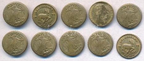 DN 10db aranyozott fém modern mini fantáziapénz, közte Dél-Afrika, Mexikó (10mm) T:2
ND 10pcs of go...