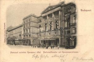 Budapest VIII. Nemzeti színház a Kerepesi úttal. Riegler J. E. kiadása