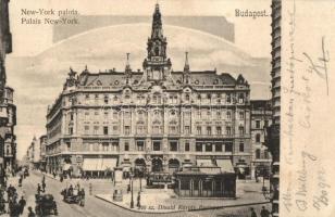 Budapest VII. New York palota, üzletek, villamos. Divald Károly 240.